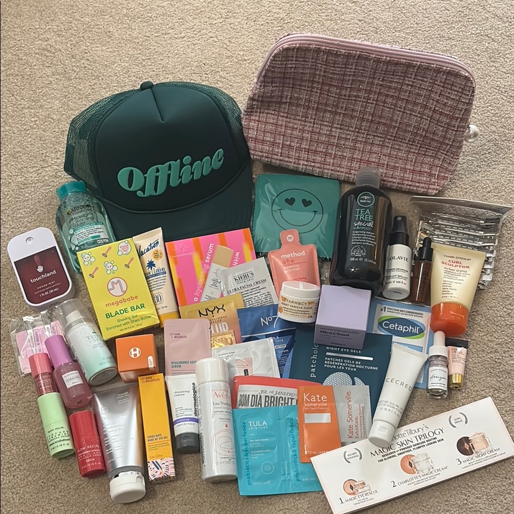 Assorted Beauty and Skincare Bundle with Green Hat